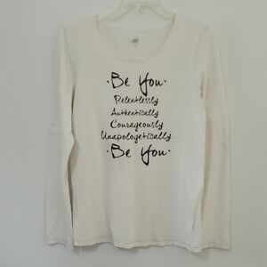 Alo White Long Sleeve Graphic Tee, Size XXL